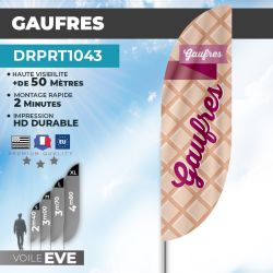 Drapeau GAUFRES | Voile + Mat | avec ou sans Pied