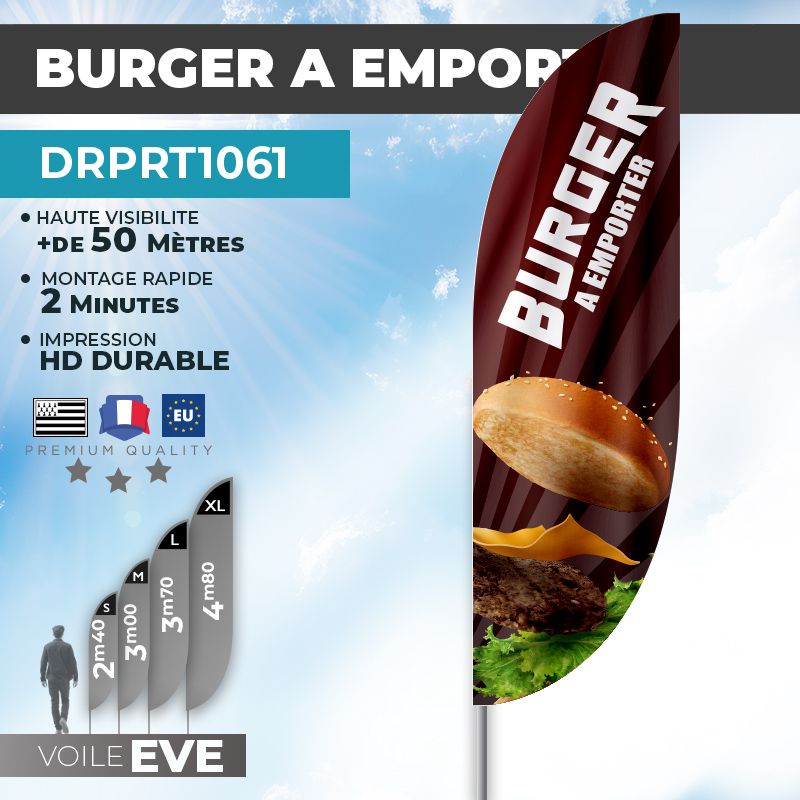 Drapeau BURGER À EMPORTER | Meilleur Prix | DRPRT1061