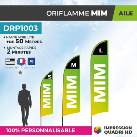 Drapeau personnalisé oriflamme forme d'aile