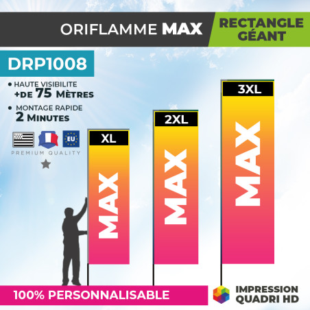 Drapeau oriflamme géant personnalisé MAX