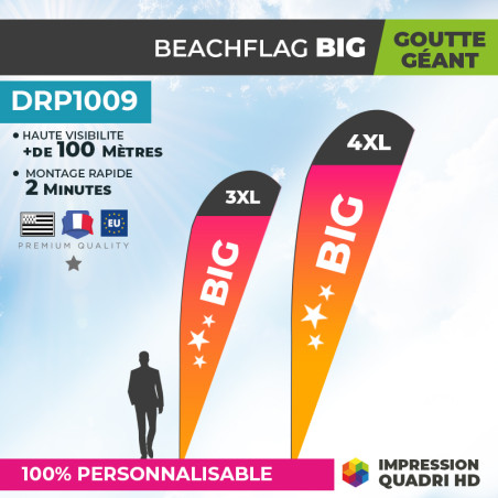 beachflag géant personnalisé forme goutte big